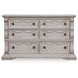 Valleymont Antique White 6 Drawer Dresser and Arched Mirror