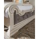 Valleymont Antique White and Gray California King Upholstered Panel Bed