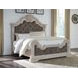 Valleymont Antique White and Gray California King Upholstered Panel Bed