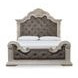 Valleymont Antique White and Gray California King Upholstered Panel Bed