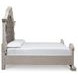 Valleymont Antique White and Gray King Upholstered Panel Bed