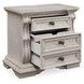 Valleymont Antique White 3 Drawer Nightstand with USB Charging