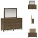 Cabalynn Light Brown 6 Drawer Dresser and Rectangular Mirror