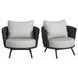 Java Gray Upholstered Outdoor Accent Chair Set of 2