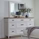 Americana Modern Bedroom Cotton 9 Drawer Dresser With Mirror