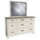Americana Modern Bedroom Cotton 9 Drawer Dresser With Mirror