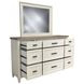 Americana Modern Bedroom Cotton 9 Drawer Dresser With Mirror