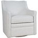 Barrett White Upholstered Swivel Accent Armchair