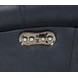 Barrett Barone Navy Blue Leather Lounge Power Recliner with USB Charging and Nailhead Trim