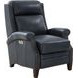 Barrett Barone Navy Blue Leather Lounge Power Recliner with USB Charging and Nailhead Trim