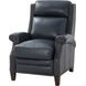 Barrett Barone Navy Blue Leather Lounge Power Recliner with USB Charging and Nailhead Trim