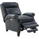 Barrett Barone Navy Blue Leather Lounge Power Recliner with USB Charging and Nailhead Trim