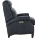 Barrett Barone Navy Blue Leather Lounge Power Recliner with USB Charging and Nailhead Trim