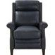 Barrett Barone Navy Blue Leather Lounge Power Recliner with USB Charging and Nailhead Trim