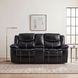 Bastrop Black Double Glider Reclining Console Loveseat