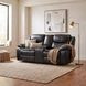 Bastrop Black Double Glider Reclining Console Loveseat