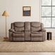 Bastrop Brown Double Glider Reclining Loveseat With Console