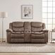 Bastrop Brown Double Glider Reclining Loveseat With Console