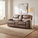 Bastrop Brown Double Glider Reclining Loveseat With Console