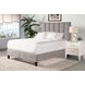 Avery Stream Gray Performance Fabric King Upholstered Panel Bed
