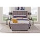 Avery Stream Gray Performance Fabric King Upholstered Panel Bed