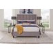 Avery Stream Gray Performance Fabric King Upholstered Panel Bed