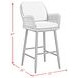 Orlando Gray Upholstered Outdoor Bar Stool Set of 2