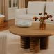 Treccia Oak Round Occasional Table Set