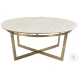 Clinto Brass And Natural Marble Coffee Table