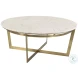 Clinto Brass And Natural Marble Coffee Table