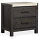 Foxrun Hollow Ravenwood Black and White 2 Drawer Marble Top Nightstand with USB Charging