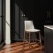 Deco White Upholstered Counter Height Stool