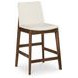 Deco White Upholstered Counter Height Stool