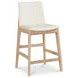Deco Oak White Upholstered Counter Height Stool