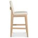Deco Oak White Upholstered Counter Height Stool