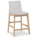 Deco Oak Light Gray Upholstered Counter Height Stool