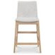 Deco Oak Light Gray Upholstered Counter Height Stool
