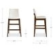 Deco White Upholstered Bar Stool