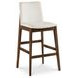 Deco White Upholstered Bar Stool