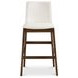 Deco White Upholstered Bar Stool