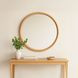 Alcott Oak Round Large Wall Mirror