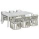 Alexa Outdoor Dining White Outdoor 87" Rectangular Stone Top Dining Table
