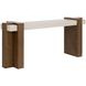 Minerva Cream and Brown Rectangular Marble Top Console Table
