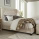 Chloe Meringue Natural King Upholstered Panel Bed