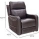 Longview Rainer Walnut Leather Power Lift Recliner with Nailhead Trim and USB Charging