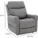 Lloyd Stonewash Dove Performance Fabric Power Lift Recliner with Power Lumbar and USB Charging