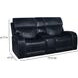 Glenwood Rainer Ocean Leather 78" Lay Flat Power Reclining Console Loveseat with Power Lumbar and USB Charging