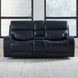 Glenwood Rainer Ocean Leather 78" Lay Flat Power Reclining Console Loveseat with Power Lumbar and USB Charging