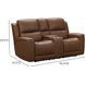 Pierce Homerun Cinnamon Leather 76" Zero Gravity Power Reclining Console Loveseat with Power Lumbar and USB Charging
