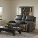 Pierce Homerun Dark Gray Leather 76" Zero Gravity Power Reclining Console Loveseat with Power Lumbar and USB Charging